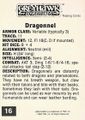 1992 Trading Cards, back of card.