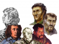 Compilation showing evolution of Nystul's appearance (left to right)